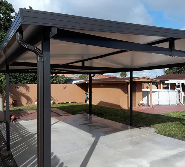 Aluminum carport roof structure